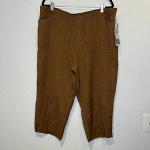 Erin by Erin London tropical print wide leg crop pants plus 2X